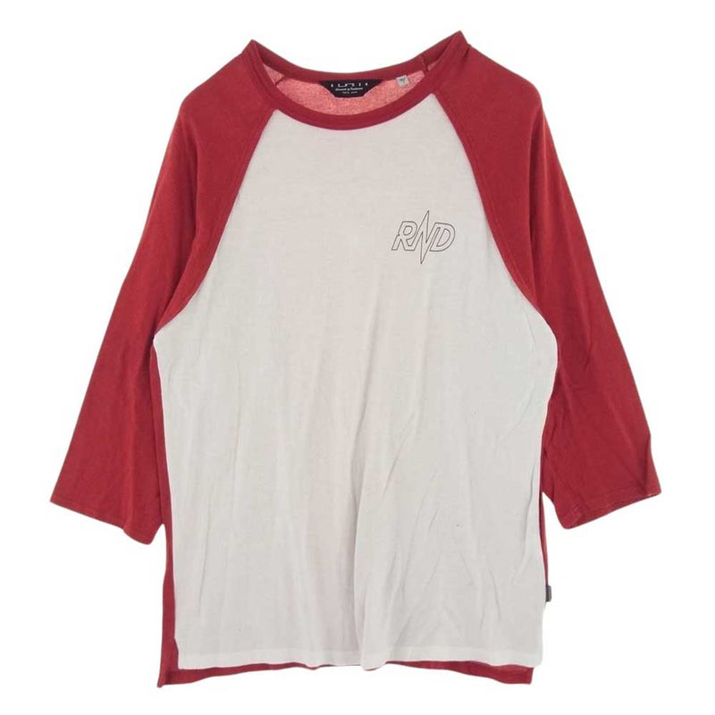 レンダー TWO TONE RAGLAN TEE 7分丈 2トーン ラグラン カットソー ホワイト系 レッド系 3【中古】