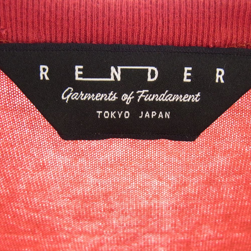 レンダー TWO TONE RAGLAN TEE 7分丈 2トーン ラグラン カットソー ホワイト系 レッド系 3【中古】