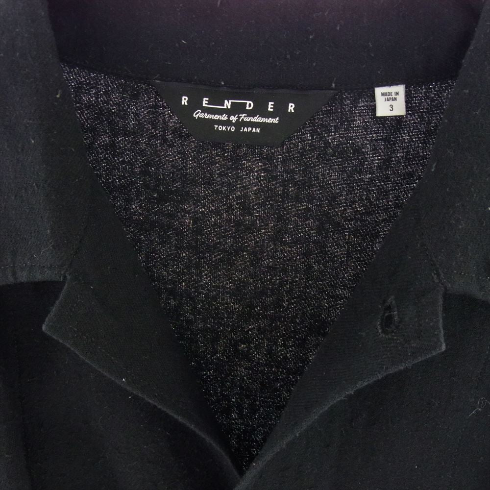 レンダー RDS915 COTTON SILK NEP SHIRT コットンシルクネップシャツ シルク混 長袖 ブラック系 3【中古】