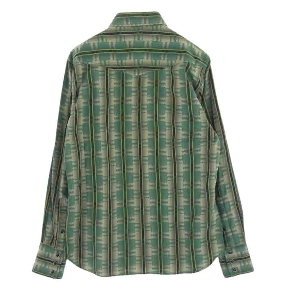 SUGAR CANE シュガーケーン SC24721 長袖 チェック ウエスタン シャツ グリーン系 S【美品】【中古】