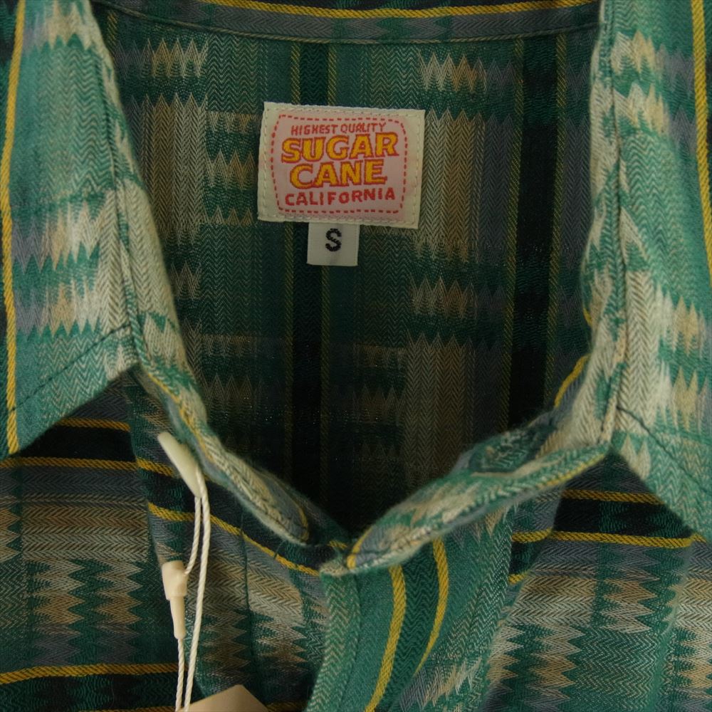 SUGAR CANE シュガーケーン SC24721 長袖 チェック ウエスタン シャツ グリーン系 S【美品】【中古】