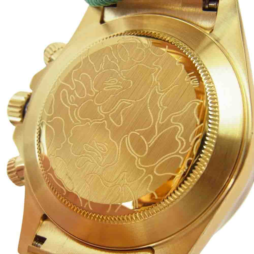 A BATHING APE アベイシングエイプ 1j30187016 TYPE 4 BAPEX CRYSTAL STONE GLD M クリスタル ストーン クオーツ 腕時計【新古品】【未使用】【中古】