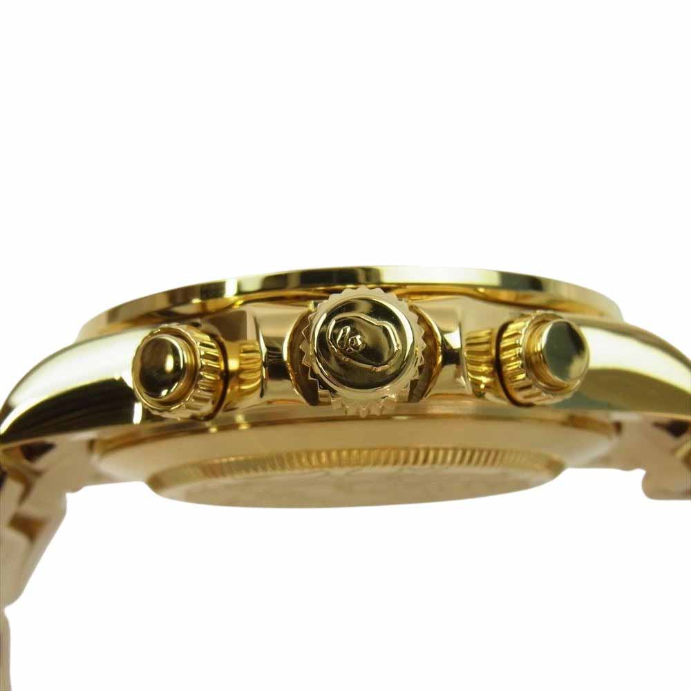 A BATHING APE アベイシングエイプ 1j30187016 TYPE 4 BAPEX CRYSTAL STONE GLD M クリスタル ストーン クオーツ 腕時計【新古品】【未使用】【中古】