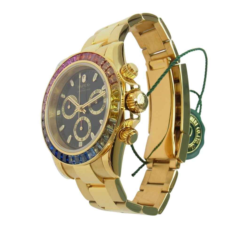 A BATHING APE アベイシングエイプ 1j30187016 TYPE 4 BAPEX CRYSTAL STONE GLD M クリスタル ストーン クオーツ 腕時計【新古品】【未使用】【中古】