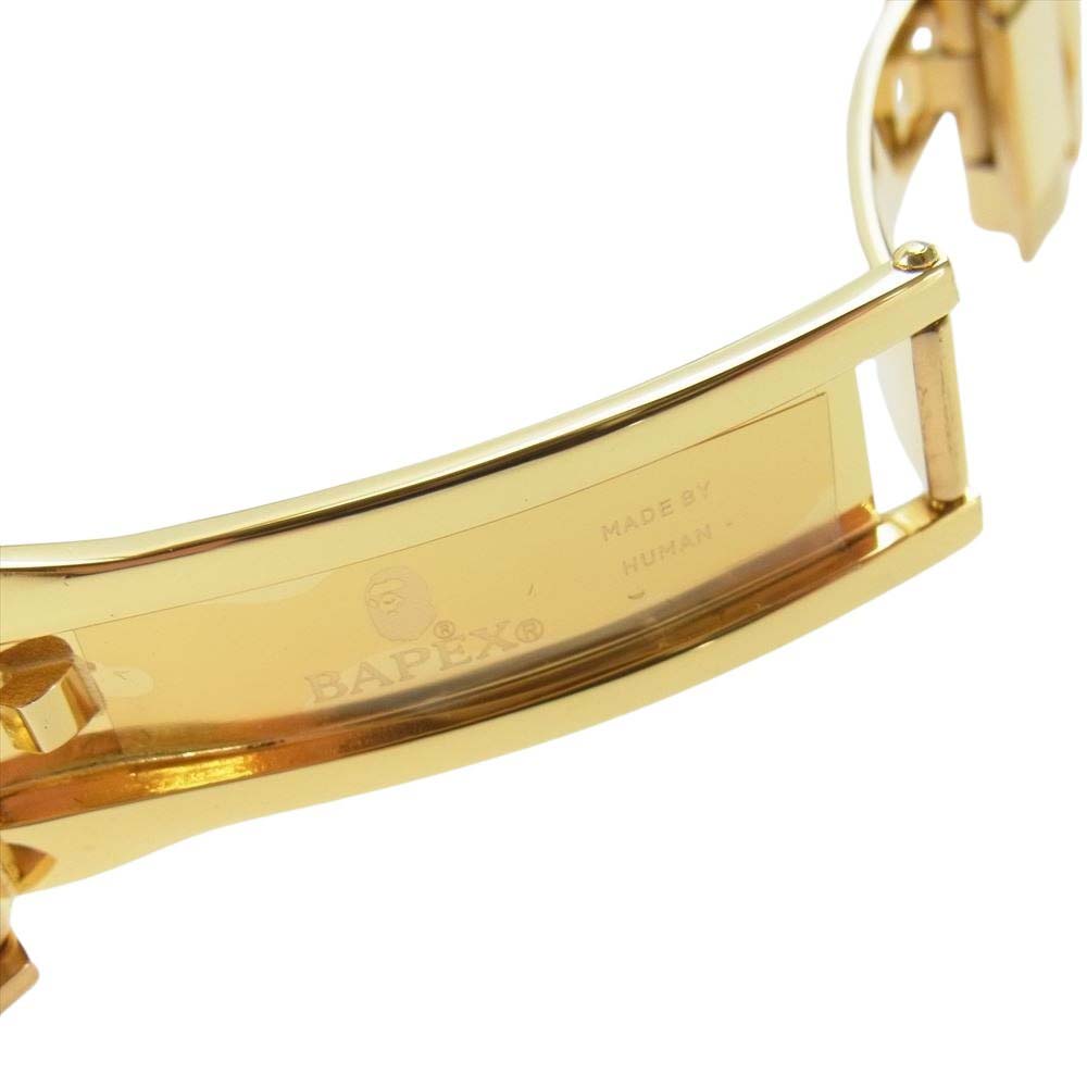 A BATHING APE アベイシングエイプ 1j30187016 TYPE 4 BAPEX CRYSTAL STONE GLD M クリスタル ストーン クオーツ 腕時計【新古品】【未使用】【中古】