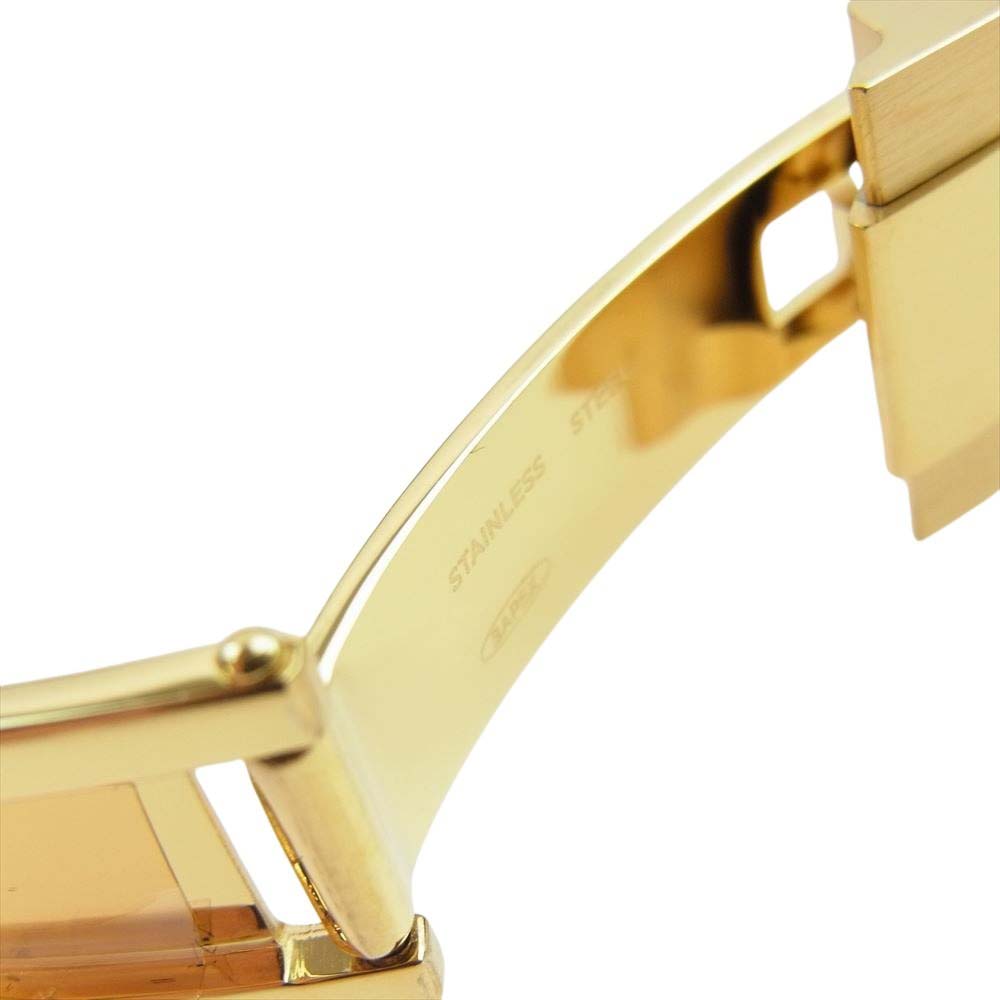 A BATHING APE アベイシングエイプ 1j30187016 TYPE 4 BAPEX CRYSTAL STONE GLD M クリスタル ストーン クオーツ 腕時計【新古品】【未使用】【中古】