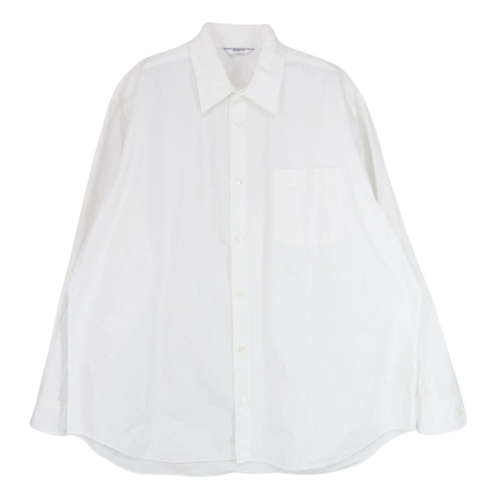 フジト レギュラーカラー コットン 日本製 無地 長袖 シャツ ホワイト系 1【中古】
