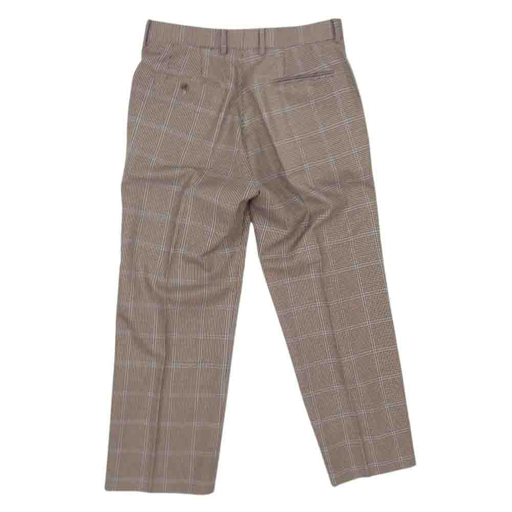 Adam et Rope' アダムエロペ GMS-19070-B 千鳥格子 チェック ストレート ウール ワイド スラックスパンツ ブラウン系 M【中古】