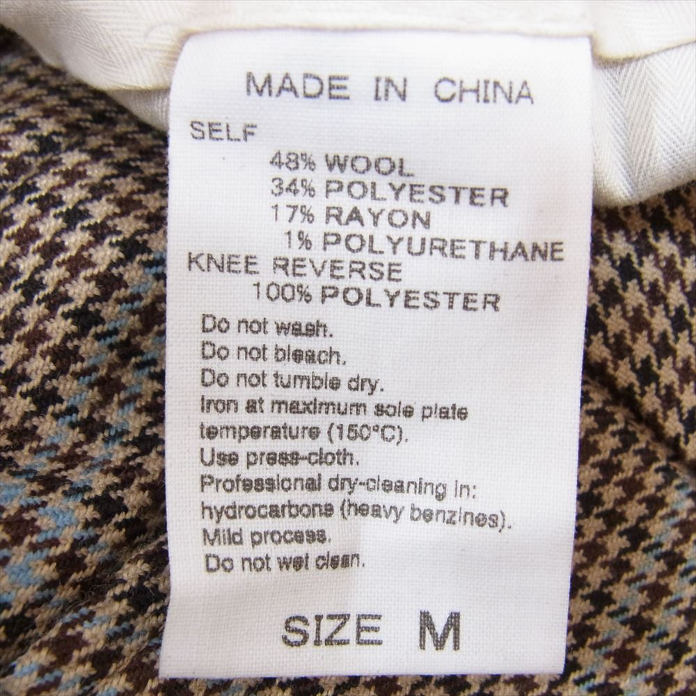 Adam et Rope' アダムエロペ GMS-19070-B 千鳥格子 チェック ストレート ウール ワイド スラックスパンツ ブラウン系 M【中古】