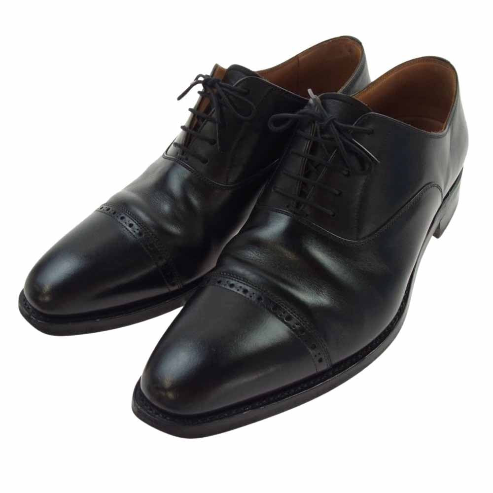SCOTCH GRAIN スコッチグレイン NL-3134  パンチドキャップトゥ レザー シューズ ブラック系 26.0cm【中古】