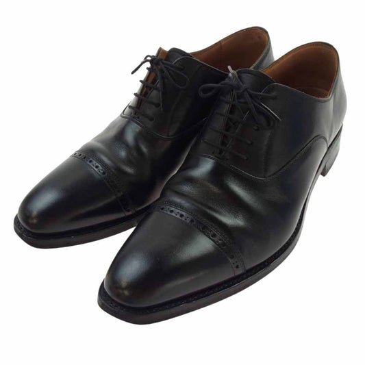SCOTCH GRAIN スコッチグレイン NL-3134  パンチドキャップトゥ レザー シューズ ブラック系 26.0cm【中古】