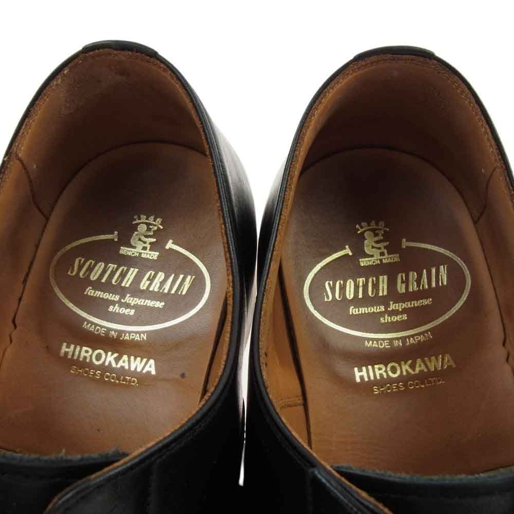 SCOTCH GRAIN スコッチグレイン NL-3134  パンチドキャップトゥ レザー シューズ ブラック系 26.0cm【中古】
