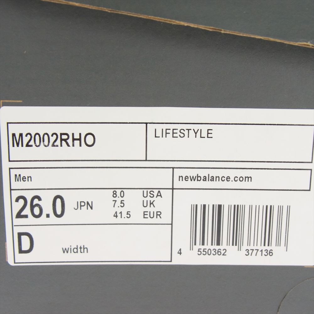 NEW BALANCE ニューバランス M2002RHO ローカット スニーカー グレー系 26.0cm【中古】