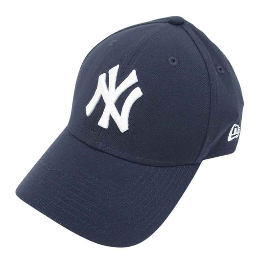 NEW ERA ニューエラ NY ニューヨークヤンキース 刺繍 ベースボールキャップ 帽子 ネイビー系 M/L【中古】