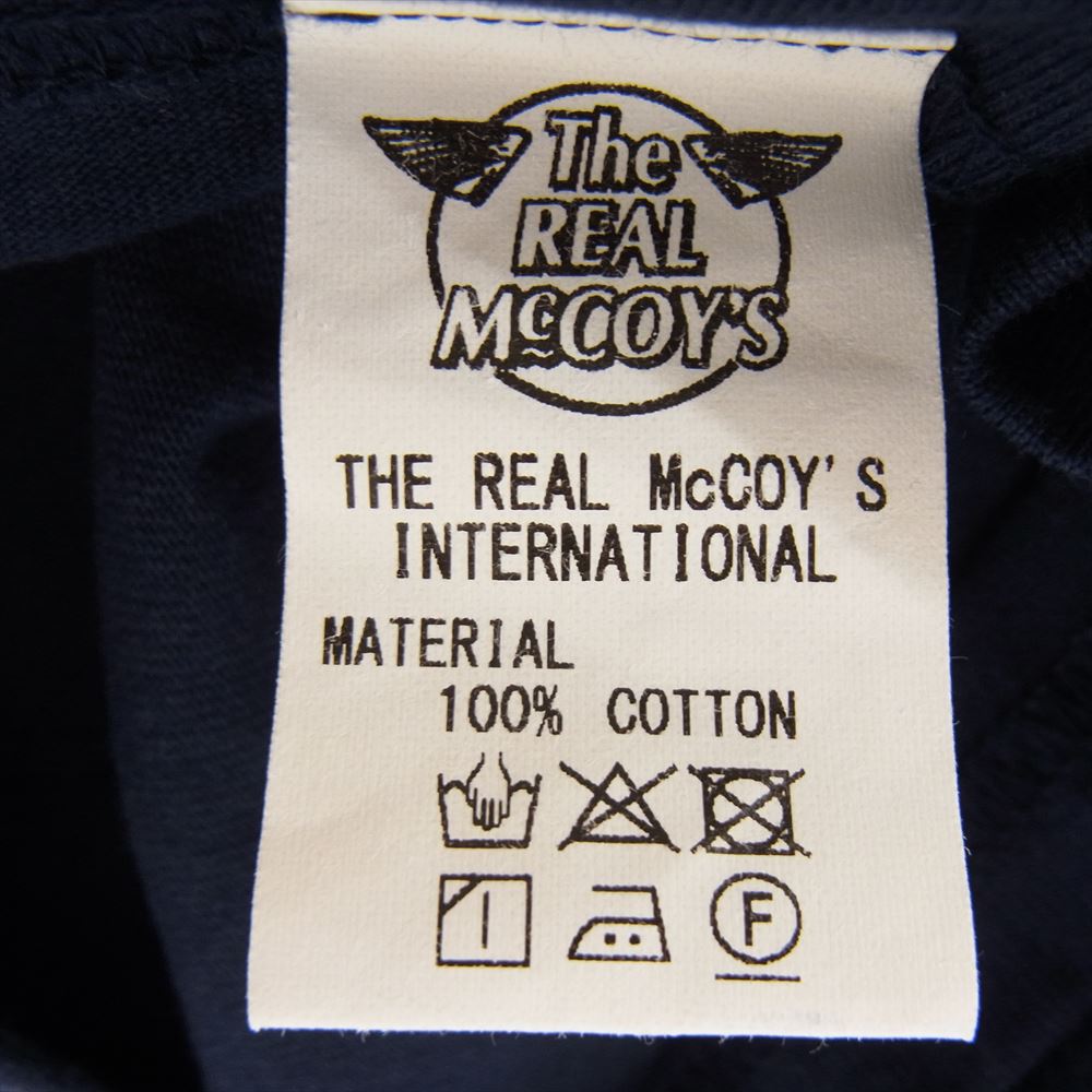 The REAL McCOY'S ザリアルマッコイズ McCOY SPORTS WEAR マッコイスポーツウェア ポケット付き 半袖 Tシャツ カットソー ネイビー系【中古】