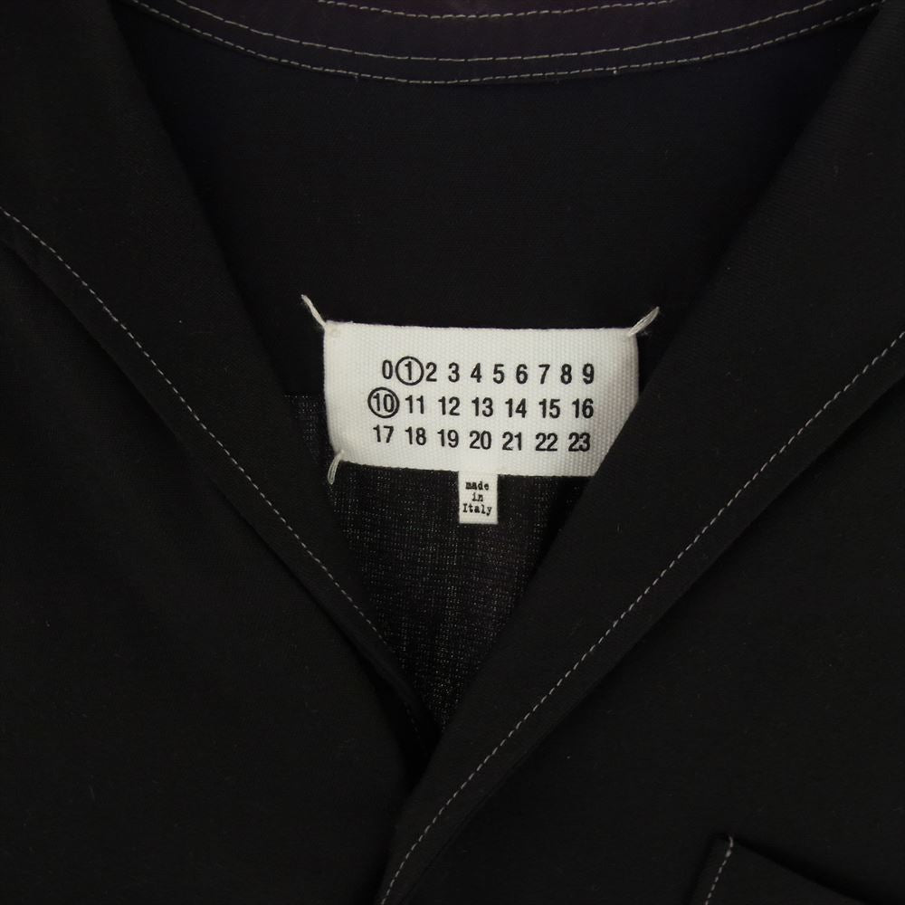 MAISON MARGIELA メゾンマルジェラ 23SS S50DR0003 SHORT-SLEEVED SHIRT レーヨンツイル 半袖シャツ ブラック系 50【中古】