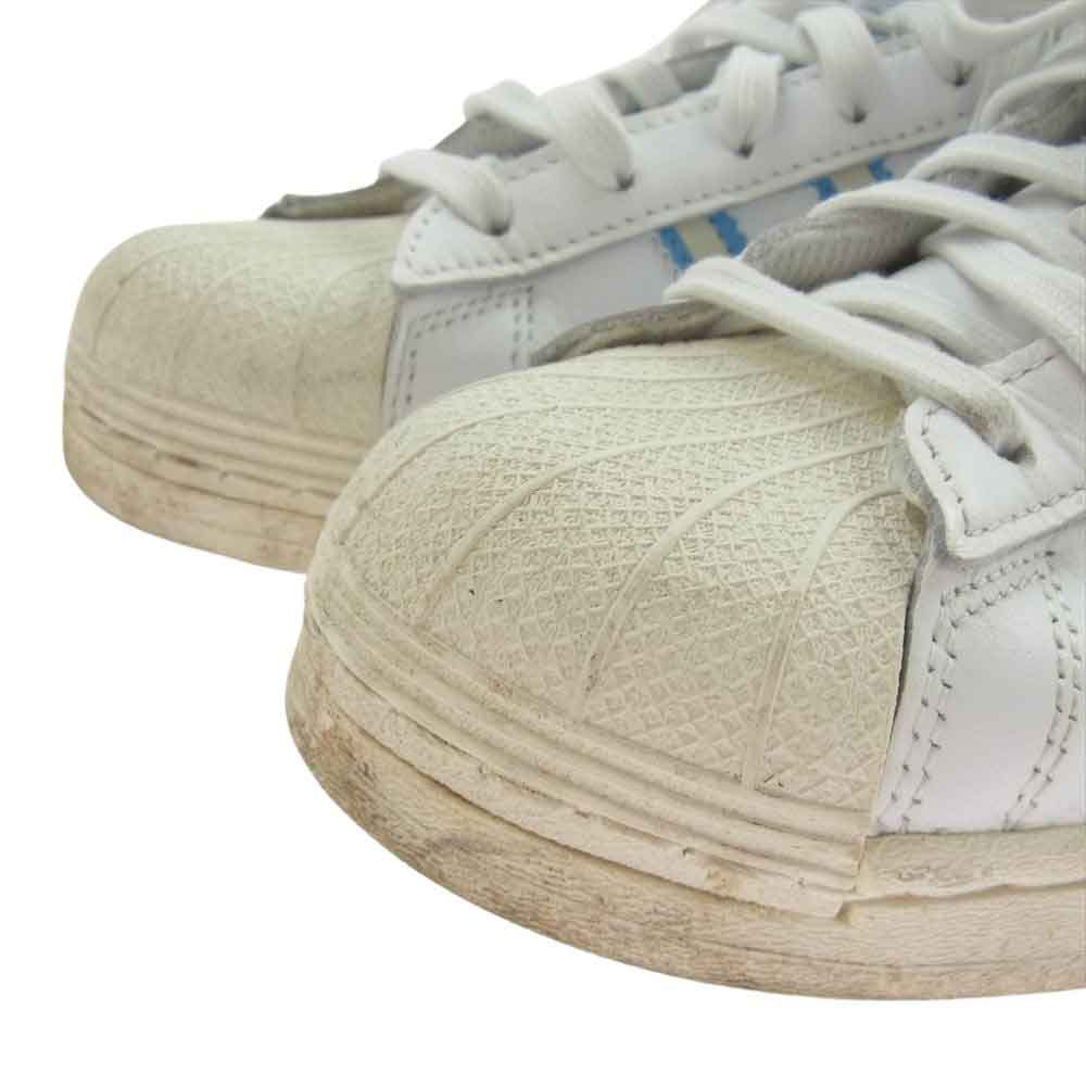 adidas アディダス GX9876 SUPERSTAR スーパースター ローカット スニーカー ホワイト系 ライトブルー系 24.5cm【中古】