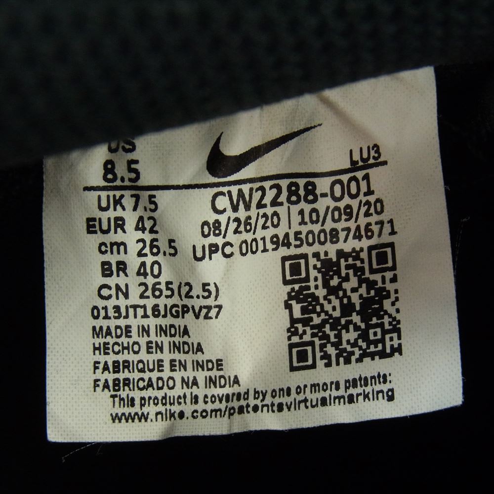 NIKE ナイキ CW2288-001 Air Force 1 Low 07 Black エアフォース1 ロー ブラック ローカット スニーカー ブラック系 26.5cm【中古】