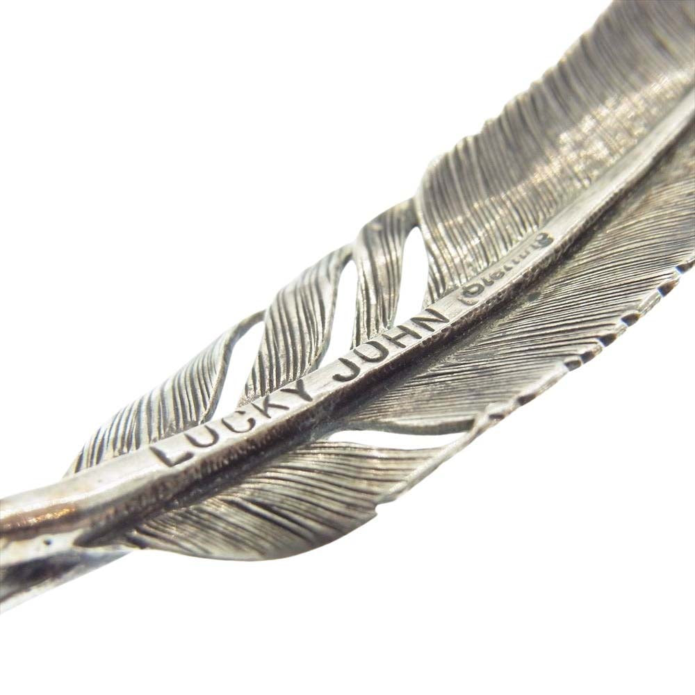 ラッキージョン フェザー ペンダントトップ Mサイズ シルバー系 ゴールド系【中古】