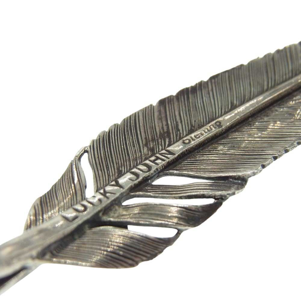 ラッキージョン フェザー ペンダントトップ シェル Sサイズ シルバー系 ゴールド系【中古】