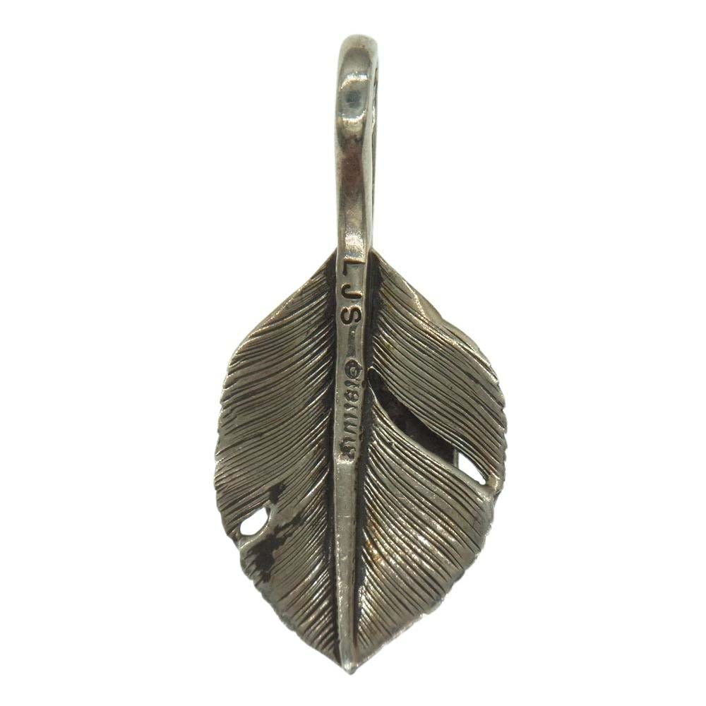 ラッキージョン フェザー ターコイズ ストーン ペンダントトップ  シルバー系 ブルー系【中古】