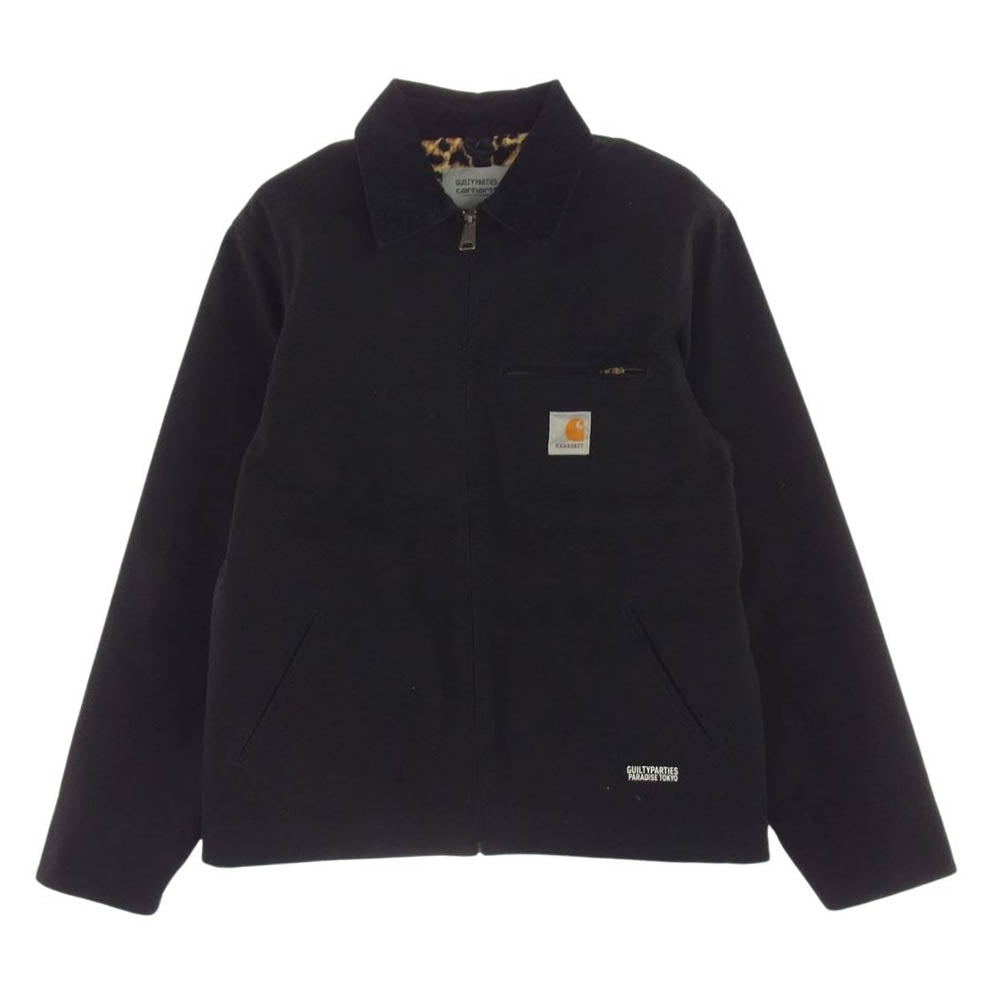 WACKO MARIA ワコマリア 201MT-1676 × carhartt カーハート OG Detroit Jacket デトロイトジャケット  裏地レオパード ブラック系 S【中古】