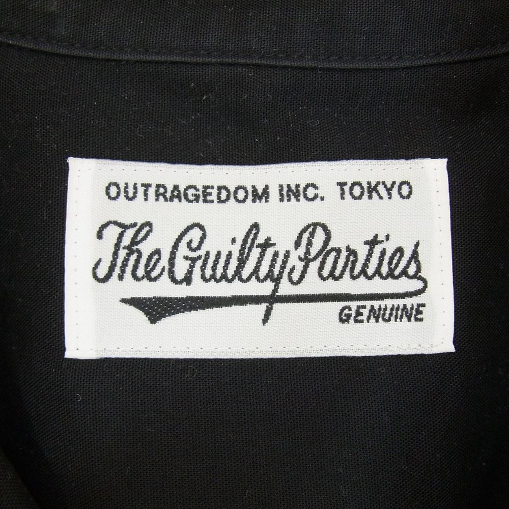 WACKO MARIA ワコマリア TWO-TONE 50's SHIRTS ツートン オープンカラー 開襟 長袖 シャツ ブラック系 M【中古】