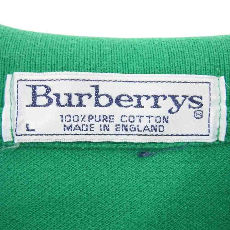 BURBERRY バーバリー burberrys ワンポイント ゴルフ 刺繍 ロゴ 半袖 ポロシャツ グリーン系 L【中古】