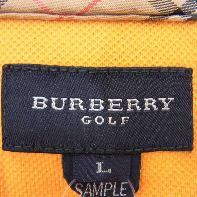 BURBERRY バーバリー burberrys ワンポイント 刺繍 ロゴ 長袖 ポロシャツ オレンジ系 L【中古】