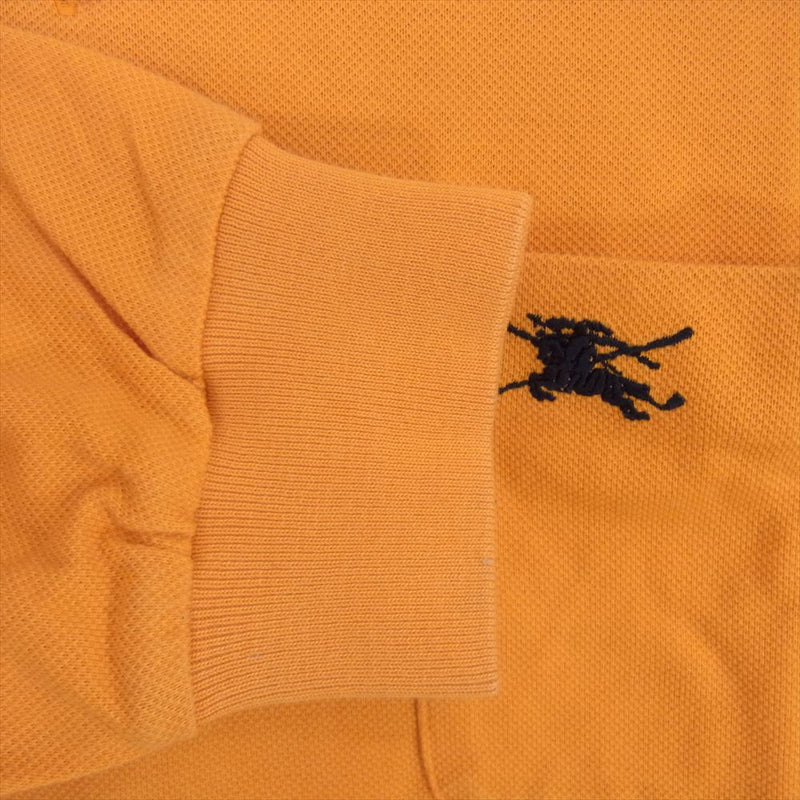 BURBERRY バーバリー burberrys ワンポイント 刺繍 ロゴ 長袖 ポロシャツ オレンジ系 L【中古】