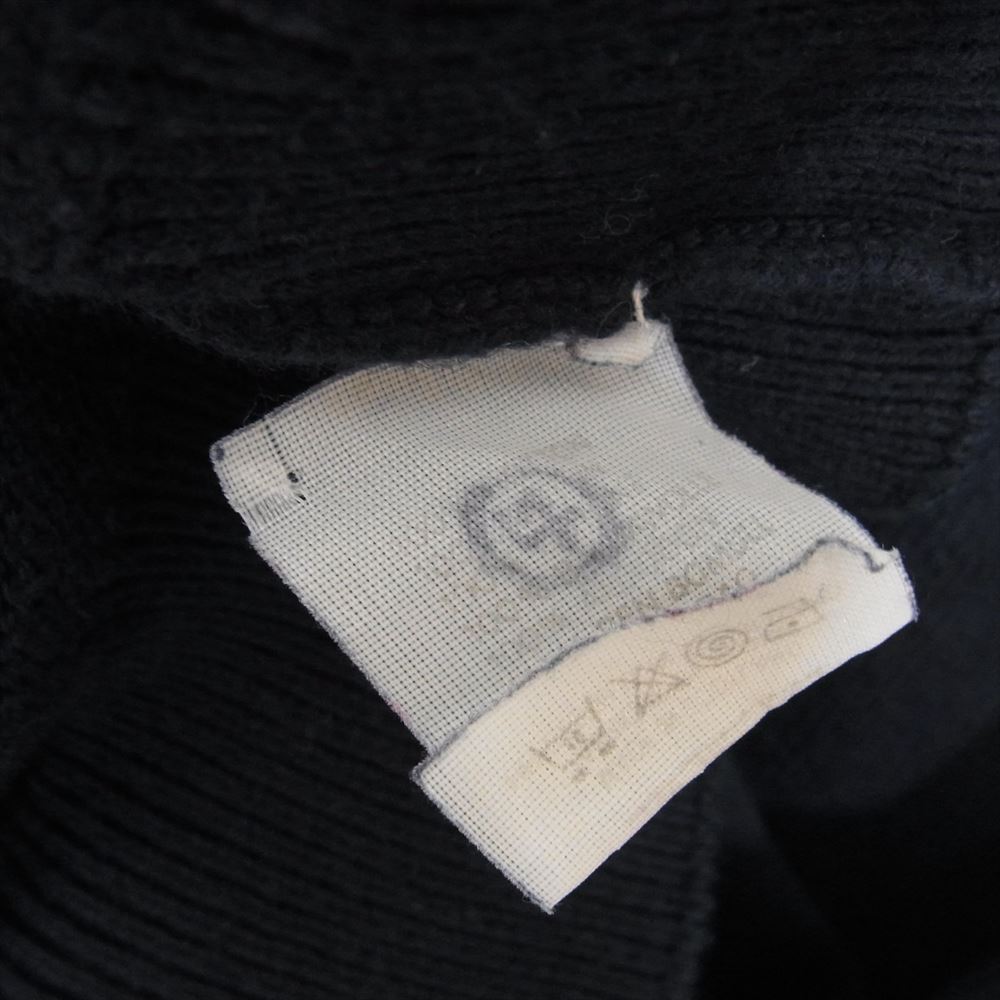 BURBERRY バーバリー burberrys ロゴ 刺繍 Vネック コットン ニット ネイビー系 42【中古】