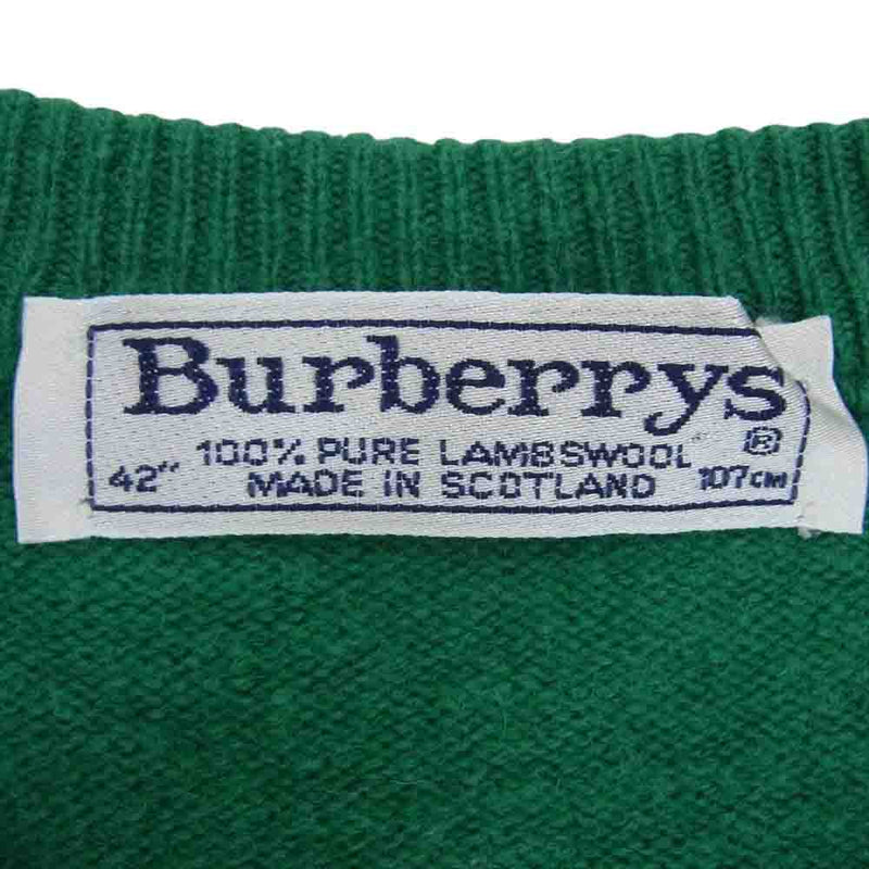 BURBERRY バーバリー burberrys GOLF ゴルフ ロゴ 刺繍 ニット グリーン系 42【中古】