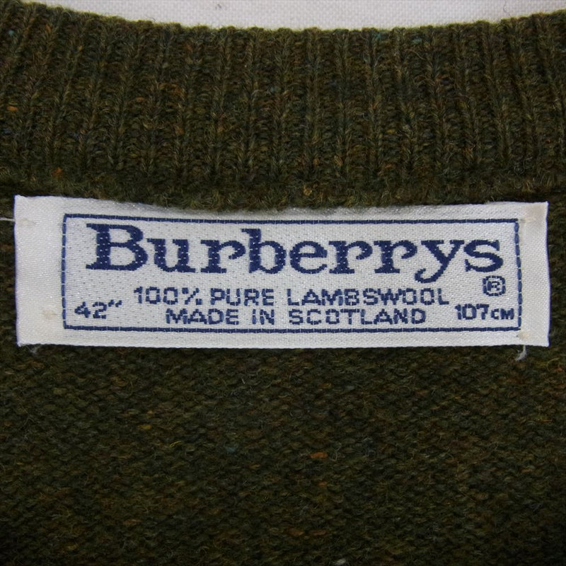 BURBERRY バーバリー burberrys ゴルフ ロゴ 刺繍 ニット グリーン系 42【中古】
