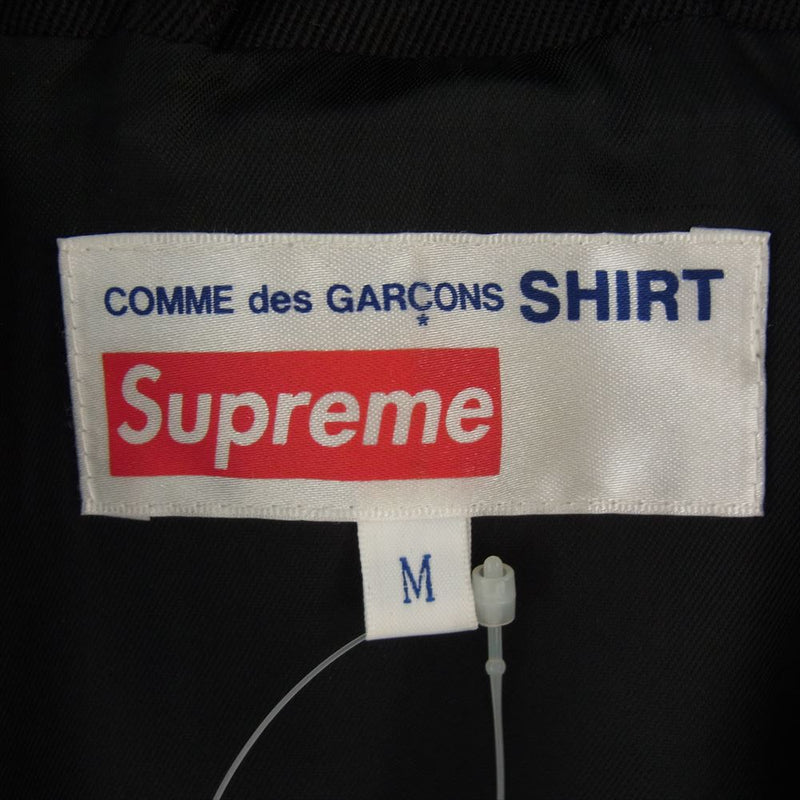 Supreme シュプリーム 18AW  J7FW18  × COMME des GARCONS SHIRT Wool Blend Overcoat コムデギャルソンシャツ ウールブレンド  スプリットロゴ オーバー チェスター コート ブラック系 M【極上美品】【中古】