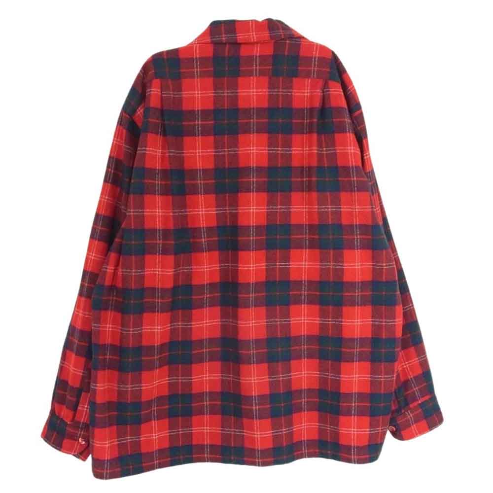 PENDLETON ペンドルトン 70s USA製 ヴィンテージ ウール チェック 長袖 シャツ レッド系 XL【中古】