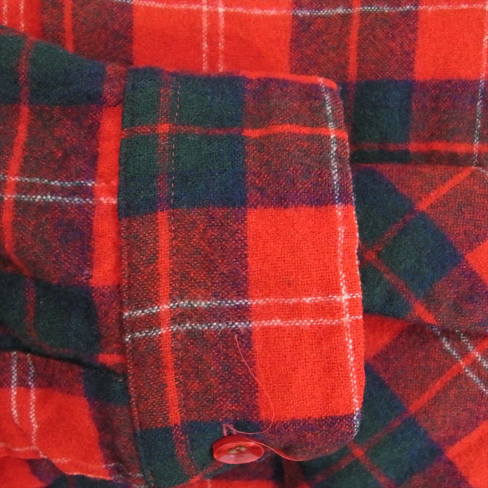 PENDLETON ペンドルトン 70s USA製 ヴィンテージ ウール チェック 長袖 シャツ レッド系 XL【中古】