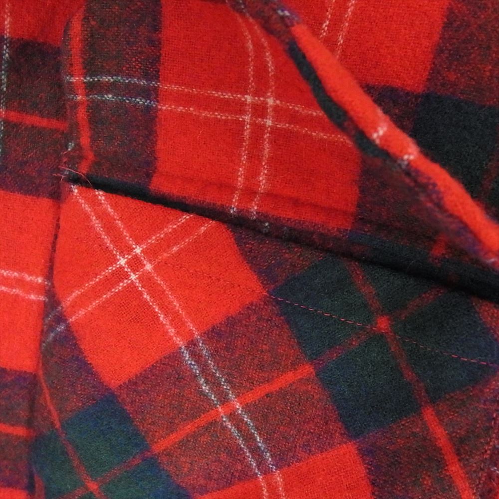 PENDLETON ペンドルトン 70s USA製 ヴィンテージ ウール チェック 長袖 シャツ レッド系 XL【中古】