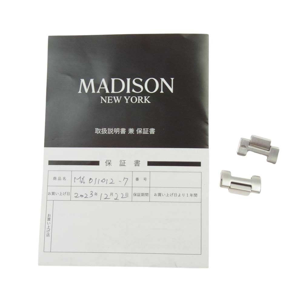 マディソン ニューヨーク MA011012-7 フィフス アベニュー クォーツ 腕時計 シルバー系【中古】