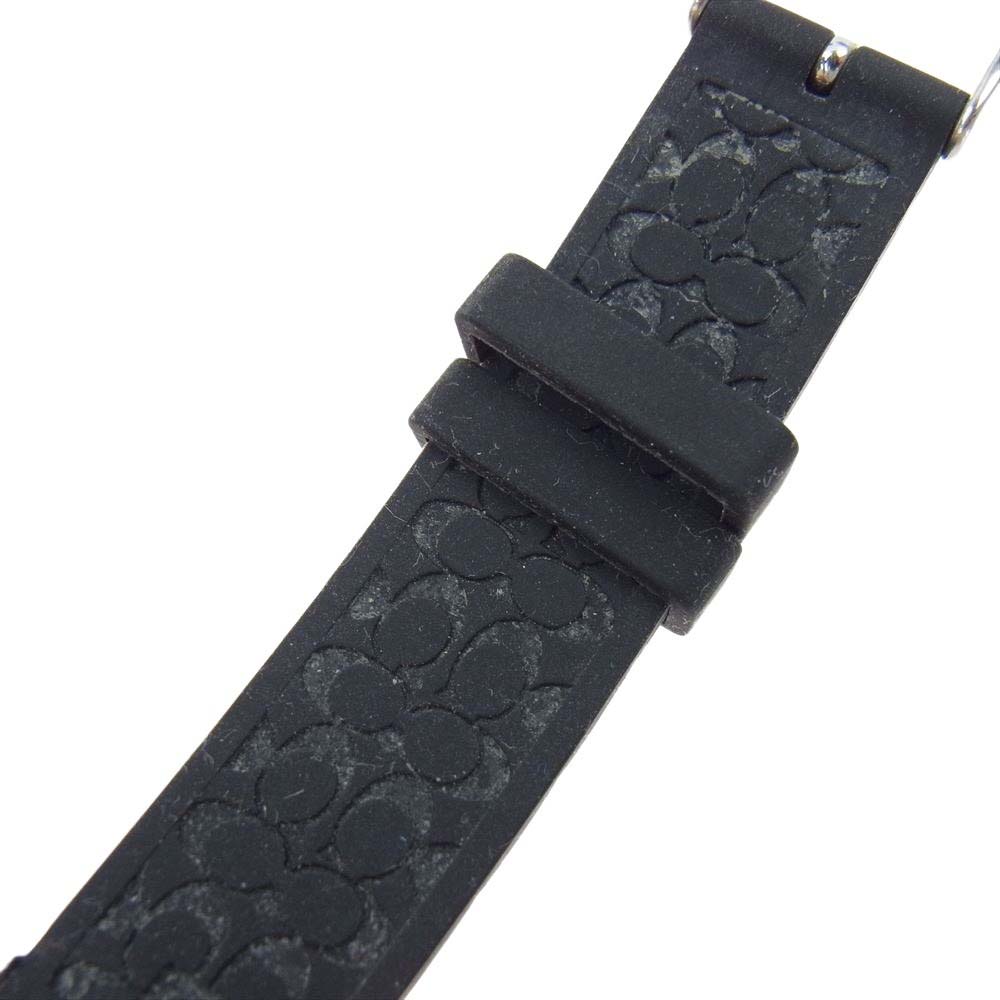 COACH コーチ シグネチャー ロゴ クォーツ 腕時計 ウォッチ ラバーベルト ブラック系【中古】