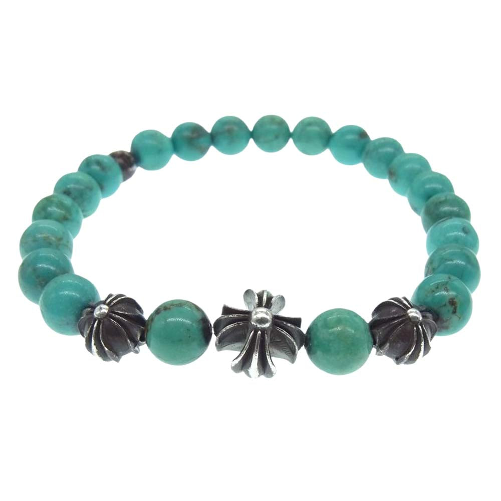 CHROME HEARTS クロムハーツ（原本無） 8mm BEAD ターコイズ ビーズ ブレスレット【中古】