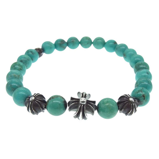 CHROME HEARTS クロムハーツ（原本無） 8mm BEAD ターコイズ ビーズ ブレスレット【中古】