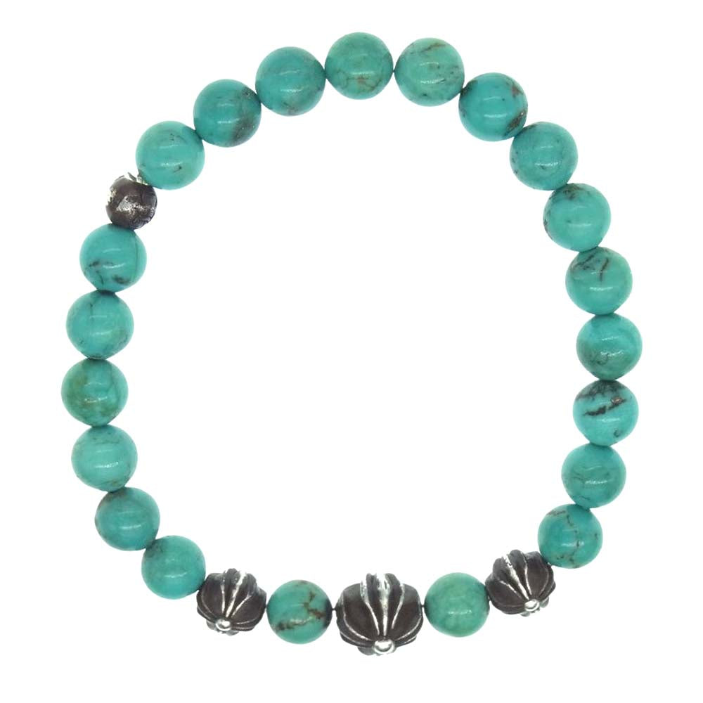 CHROME HEARTS クロムハーツ（原本無） 8mm BEAD ターコイズ ビーズ ブレスレット【中古】