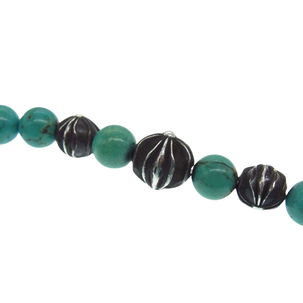 CHROME HEARTS クロムハーツ（原本無） 8mm BEAD ターコイズ ビーズ ブレスレット【中古】