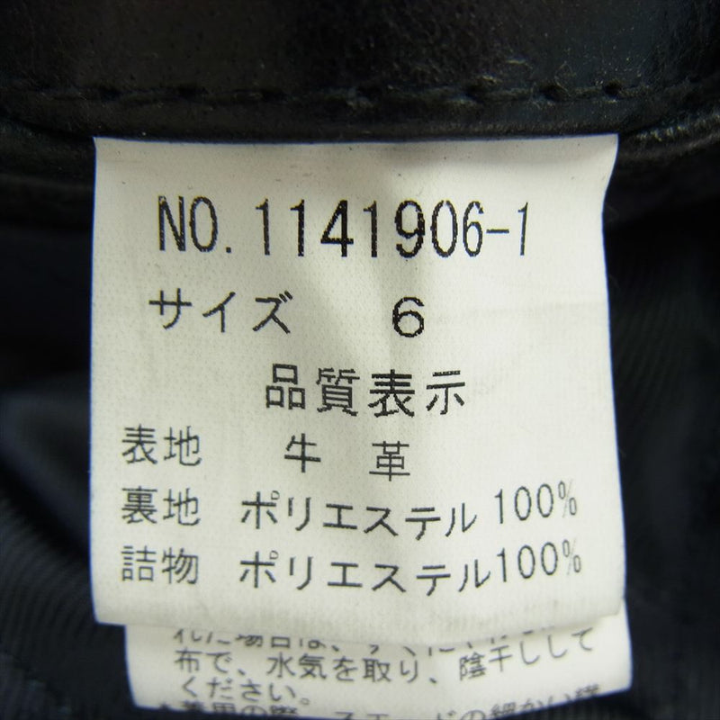 TETE HOMME テットオム 1141906-1 牛革 カウレザー ジップ シングル レザー ジャケット ブルゾン ブラック系 6【中古】