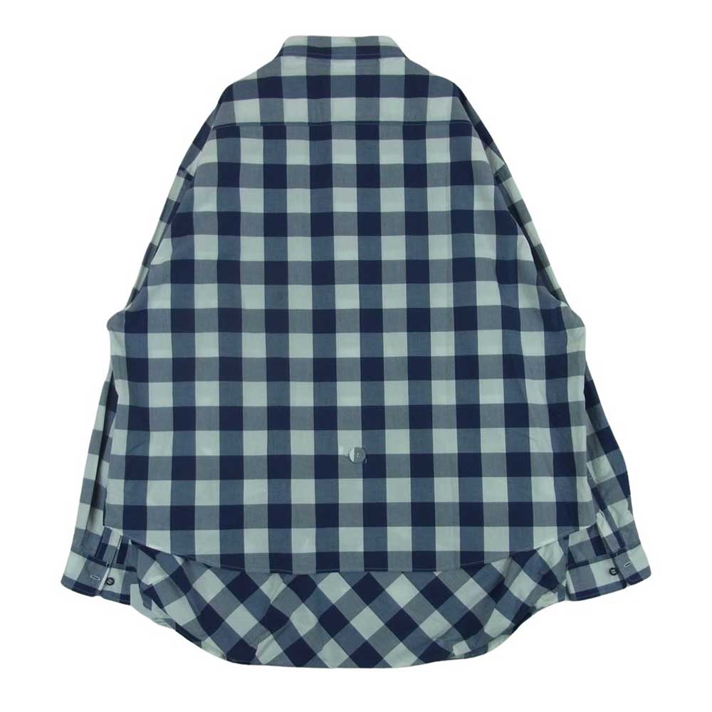 シーエムエフアウトドアガーメント CMF2302-S04J NEWSPAPER SHIRTS ニュースペーパー チェック 長袖 シャツ ネイビー系 ホワイト系 XL【極上美品】【中古】