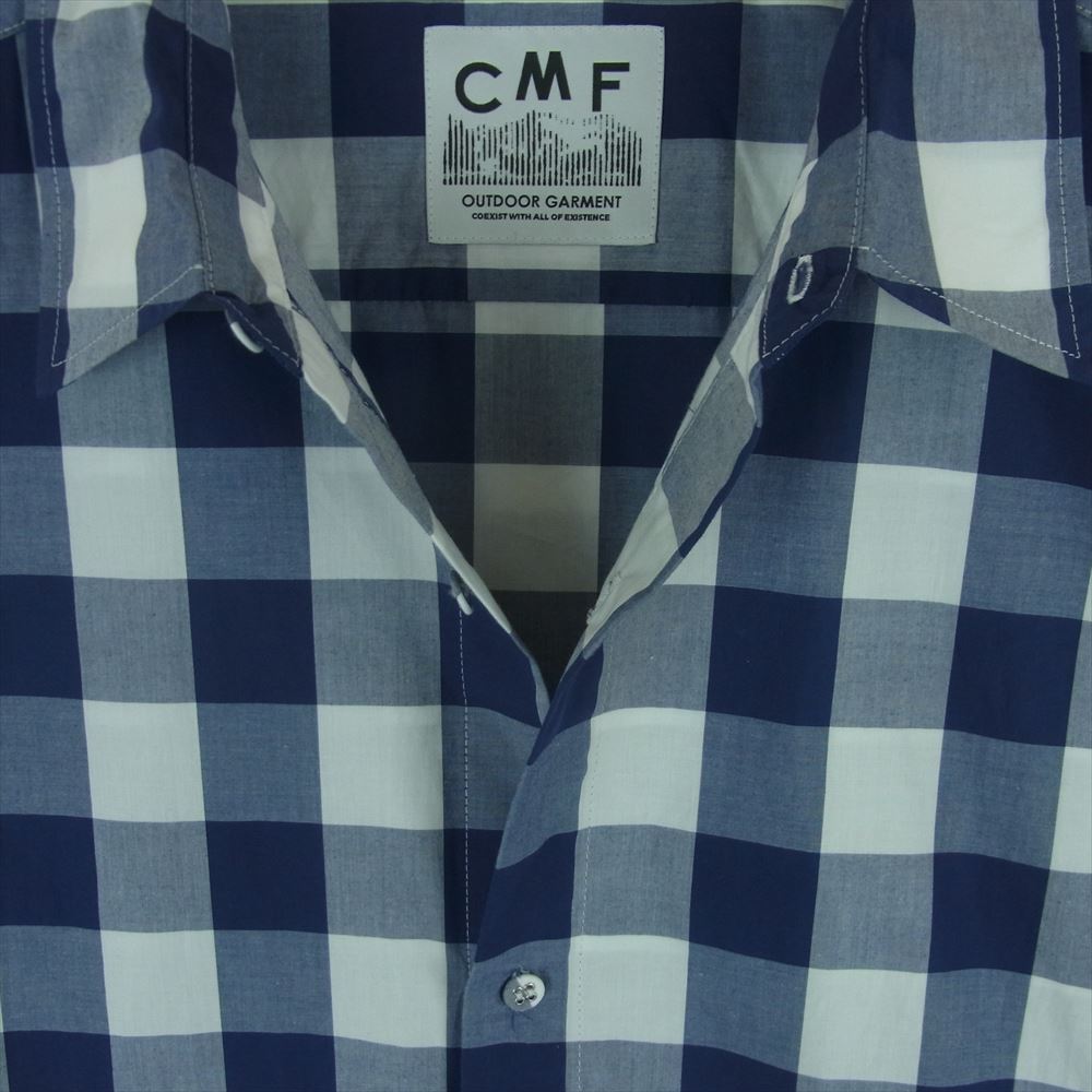 シーエムエフアウトドアガーメント CMF2302-S04J NEWSPAPER SHIRTS ニュースペーパー チェック 長袖 シャツ ネイビー系 ホワイト系 XL【極上美品】【中古】