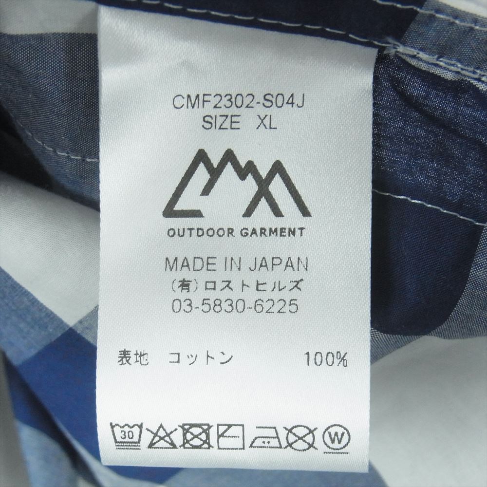 シーエムエフアウトドアガーメント CMF2302-S04J NEWSPAPER SHIRTS ニュースペーパー チェック 長袖 シャツ ネイビー系 ホワイト系 XL【極上美品】【中古】