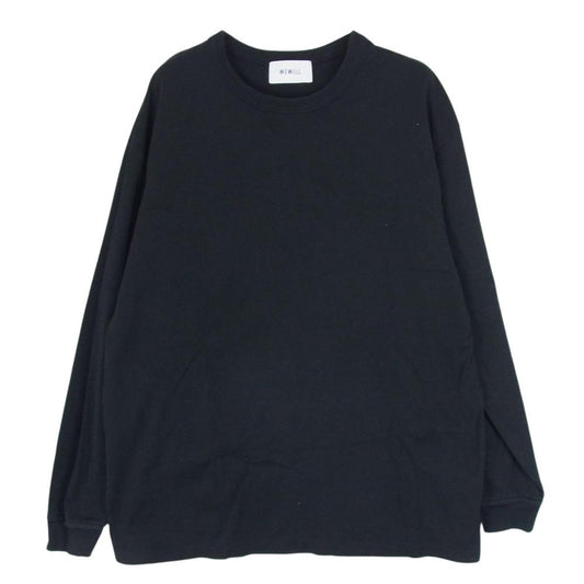 ウィーウィル W-012-8004 CUFF LS T-SHIRT ロングスリーブ 長袖 ロンT Tシャツ カットソー ブラック系 2【中古】
