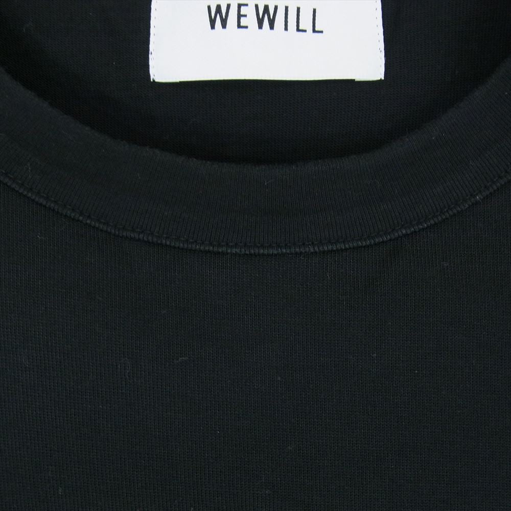 ウィーウィル W-012-8004 CUFF LS T-SHIRT ロングスリーブ 長袖 ロンT Tシャツ カットソー ブラック系 2【中古】