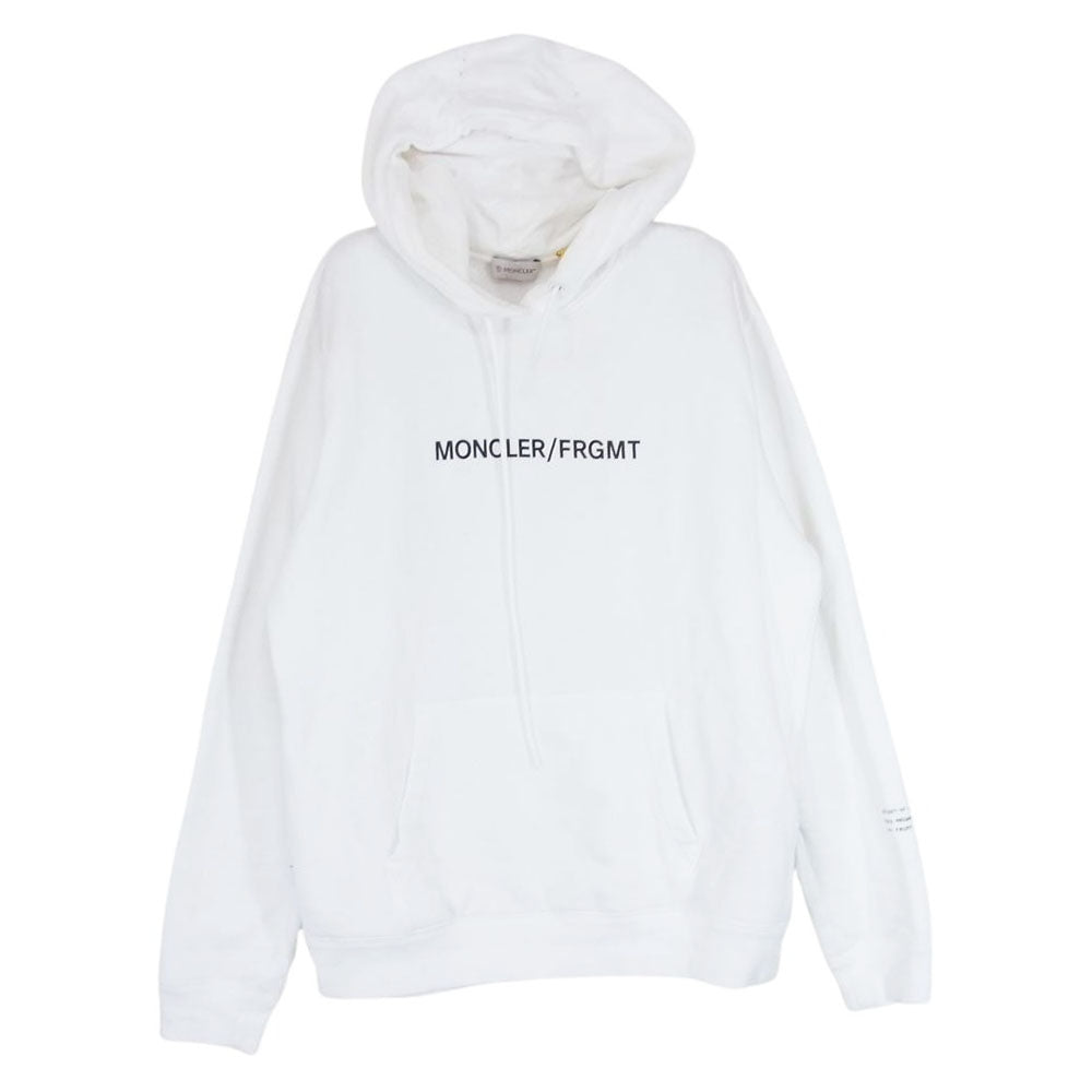 MONCLER モンクレール × Fragment FRGMT フラグメント ロゴ プルオーバー パーカー ホワイト系 M【中古】